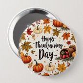Badge Rond 10 Cm Bouton rond de bon thanksgiving-jour (Devant & derrière)