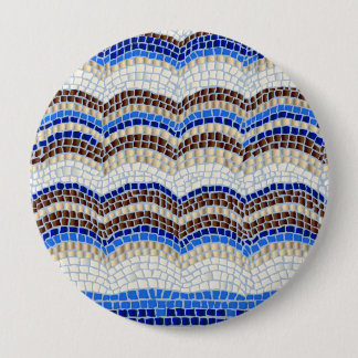 Badge Rond 10 Cm Bouton rond énorme de mosaïque bleue