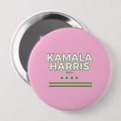 Badge Rond 10 Cm Bouton rose et vert Kamala Harris (Devant & derrière)