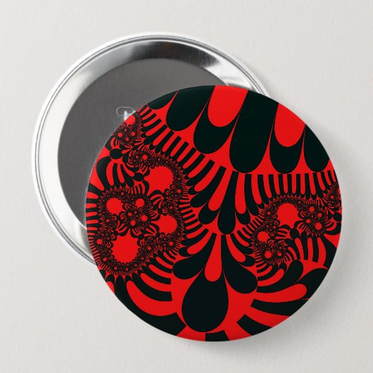 Badge Rond 10 Cm Bouton rouge Noir Mod Énorme (Devant & derrière)