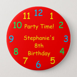 Badge Rond 10 Cm Bouton rouge pour l'anniversaire de l'enfant / Épi