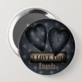 Badge Rond 10 Cm Bouton Saint Valentin (Devant & derrière)