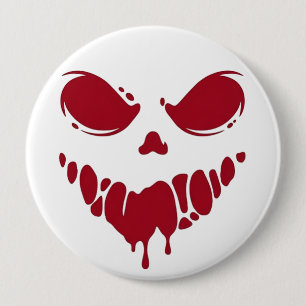 Badge Rond 10 Cm Bouton Visage Sanglant Effrayant - Épingle Patch H