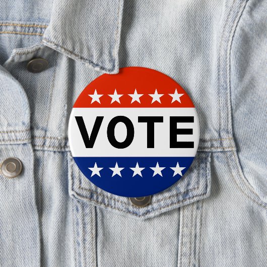 Badge Rond 10 Cm Bouton Vote (En situation)