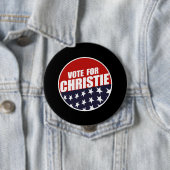 BADGE ROND 10 CM BOUTON VOTE CHRISTIE (En situation)