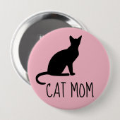 Badge Rond 10 Cm Boutons CAT MOM (Devant & derrière)