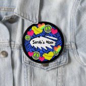 Badge Rond 10 Cm Boutons de talent de Fastpitch d'amour de paix (En situation)