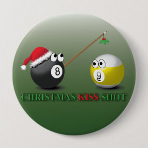 Badge Rond 10 Cm Boutons de tir de baiser de Noël