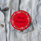 Badge Rond 10 Cm Boutons de voeux de Noël (En situation)