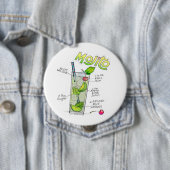 BADGE ROND 10 CM BOUTONS - MOJITO RECETTE COCKTAIL ART (En situation)