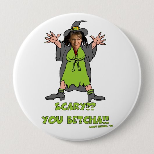 Badge Rond 10 Cm Boutons politiques effrayants (Devant)