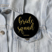 Badge Rond 10 Cm Bride Squad Stylish Calligraphie Parties scintilla (En situation)