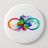 Badge Rond 10 Cm Bright infinity with rainbow butterfly (Devant)