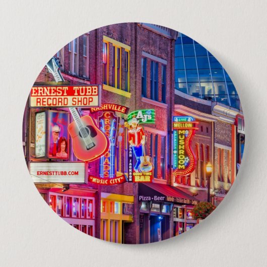 Badge Rond 10 Cm Broadway Downtown Nashville Tennessee (Devant)