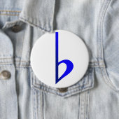 Badge Rond 10 Cm Broche Bemol Azul (En situation)