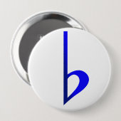 Badge Rond 10 Cm Broche Bemol Azul (Devant & derrière)