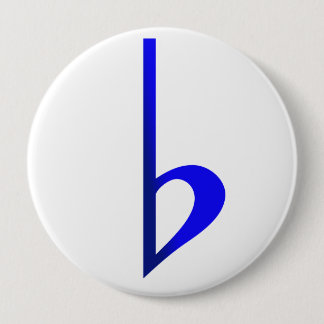 Badge Rond 10 Cm Broche Bemol Azul