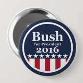 Badge Rond 10 Cm Bush pour des boutons de président 2016 campagne (Devant & derrière)