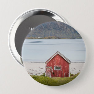 Badge Rond 10 Cm Cabine rouge Ramberg Lofoten