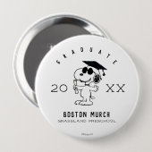 Badge Rond 10 Cm cacahuètes | Snoopy Graduate (Devant & derrière)