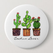 Badge Rond 10 Cm Cactus mignon d'aquarelle dans des pots (Devant)