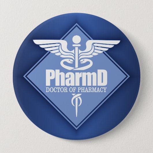Badge Rond 10 Cm Cad PharmD (diamant) (Devant)