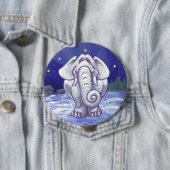 Badge Rond 10 Cm Cadeau Eléphant blanc mignon (En situation)