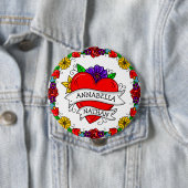 Badge Rond 10 Cm Cadeau romantique à deux | Art du style tatouage (En situation)