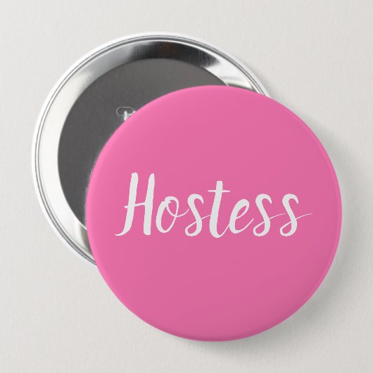 Badge Rond 10 Cm Cadeaux de Fiançailles Rose Hôtesse Mariages Bouto (Devant & derrière)
