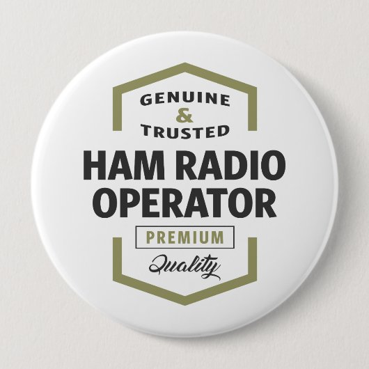 Badge Rond 10 Cm Cadeaux du logo de l'opérateur radio HAM. (Devant)
