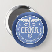 Badge Rond 10 Cm Caduceus CRNA idées cadeaux (Devant & derrière)