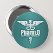 Badge Rond 10 Cm Caduceus PharmD 3 (Devant & derrière)