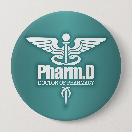 Badge Rond 10 Cm Caduceus PharmD 3 (Devant)