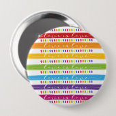 Badge Rond 10 Cm Calligraphie L'amour est l'amour Rainbow Pride (Devant & derrière)