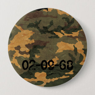 Badge Rond 10 Cm Camouflage vert olive symétrique grunge