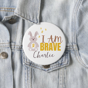 Badge Rond 10 Cm cancer de l'enfance. Nom personnalisé. courageux.