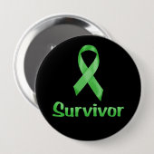 Badge Rond 10 Cm Cancer Survivant Green (Devant & derrière)