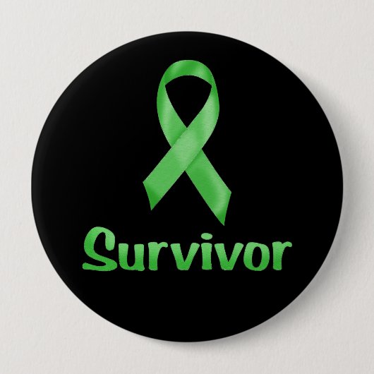 Badge Rond 10 Cm Cancer Survivant Green (Devant)