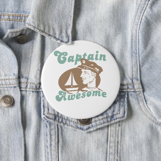 Badge Rond 10 Cm Capitaine Awesome (En situation)