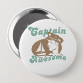 Badge Rond 10 Cm Capitaine Awesome (Devant & derrière)