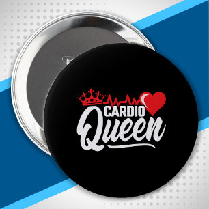 Badge Rond 10 Cm Cardio Fitness Queen Crown Gym Exercice entraîneme