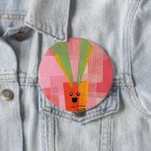 Badge Rond 10 Cm Carotte ! Vegeta-Bouton (En situation)