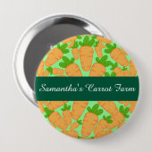 Badge Rond 10 Cm Carottes Oranges Et Vertes (Devant & derrière)