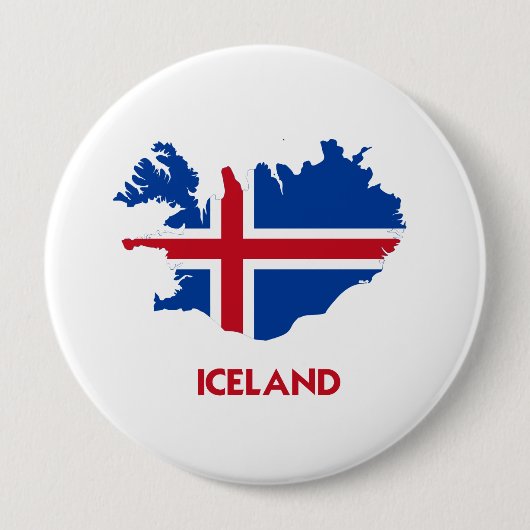 BADGE ROND 10 CM CARTE DE L'ISLANDE (Devant)