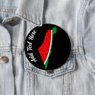 Badge Rond 10 Cm Carte de Palestine Watermelon Symbole de la libert