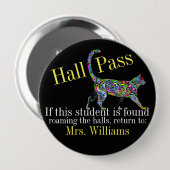 Badge Rond 10 Cm Carte scolaire / Chat - SRF (Devant & derrière)