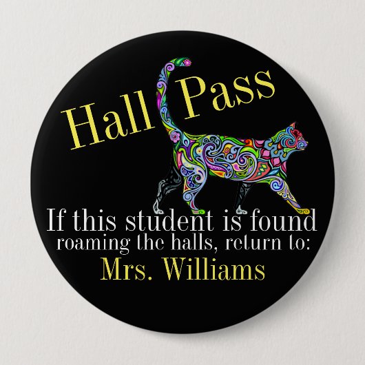Badge Rond 10 Cm Carte scolaire / Chat - SRF (Devant)