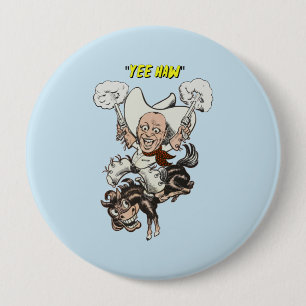 Badge Rond 10 Cm Cartoon cowboy tir pistolets équitation art