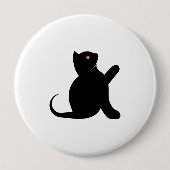 Badge Rond 10 Cm Cat dit bonjour (Devant)