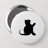 Badge Rond 10 Cm Cat dit bonjour (Devant & derrière)